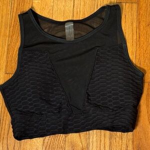 Fashion Nova Black Mesh Sports Bra